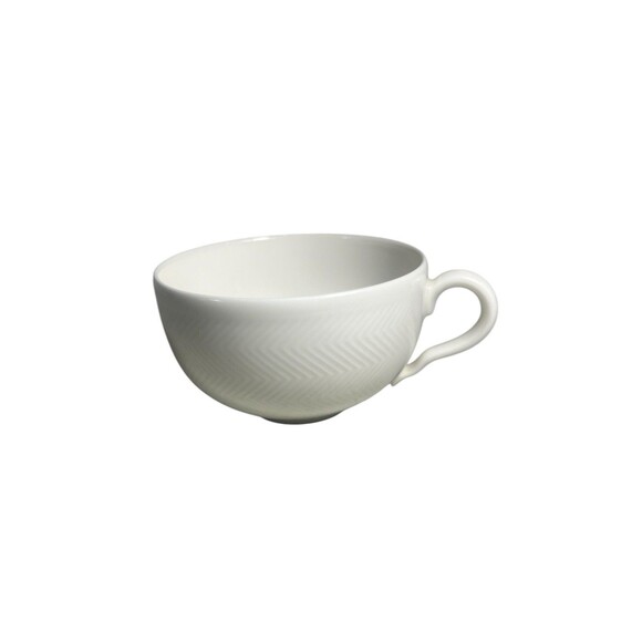Villeroy & Boch Look White Replacement Flat Cup Porcelain Herringbone Design - Picture 4 of 10